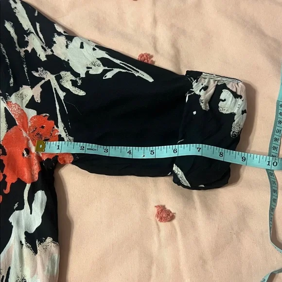 Abercrombie & Fitch Black Red Floral Button Front Jogger Style Jumpsuit Medium - Picture 5 of 11